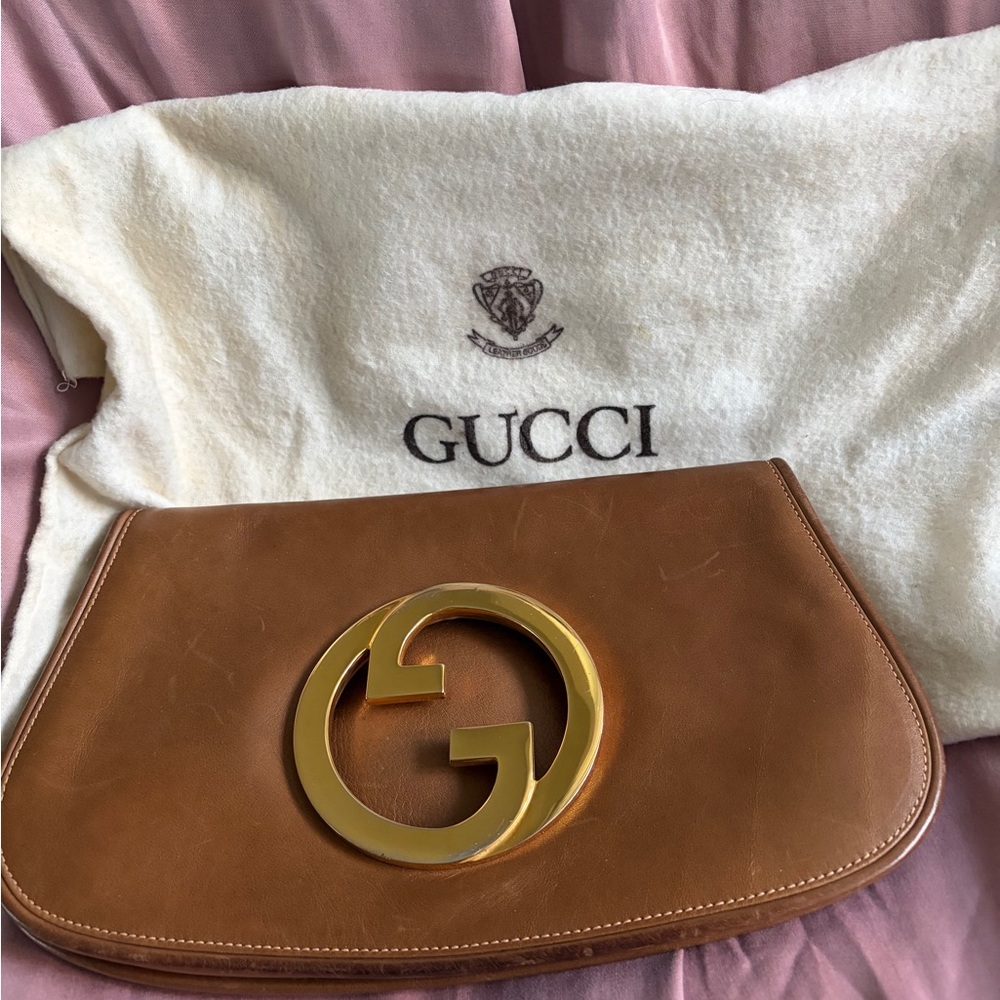 1970’s *VINTAGE* Gucci Brown Leather Clutch
